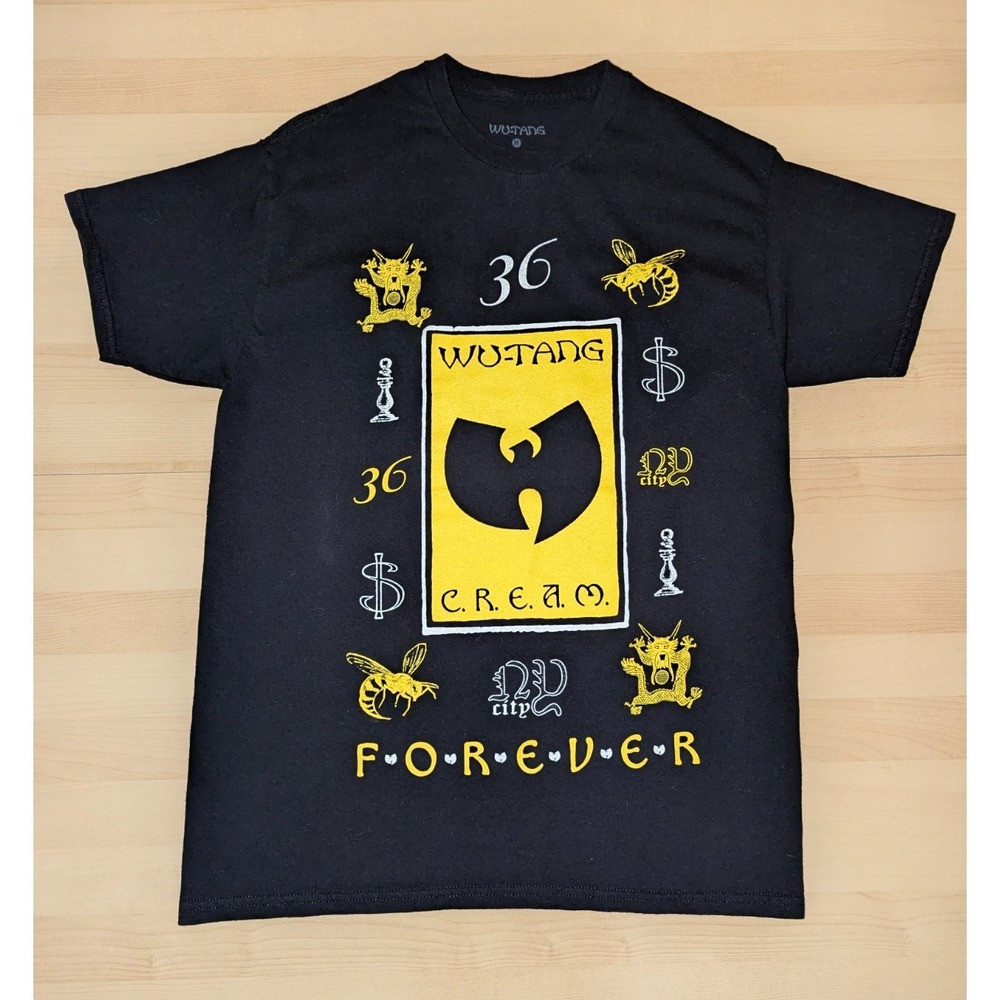 Wu Tang Clan Vintage Jet Black Tee‎ NEW YORK LEGENDS 36 Chambers Forever Cream M